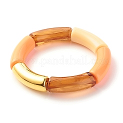 Set di braccialetti elastici per donna con perline tubolari curve in acrilico e plastica ccb&nbsp;BJEW-JB07318