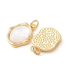 Pendentifs en laiton et coquillage blanc naturel&nbsp;SH-CBA2F11-19A-G