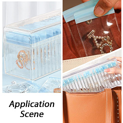 Rechteckige transparente Aufbewahrungsboxen für Schmuck aus ABS-Kunststoff mit Deckel und PVC-Beuteln&nbsp;CON-WH20001-17D