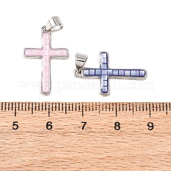 Gestellplattierte Messing- und Muschelanhänger&nbsp;KK-I473-01P
