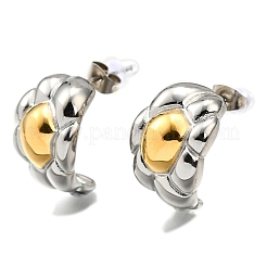 Boucles d'oreilles à tige bicolores en acier inoxydable 304 pour femmes&nbsp;EJEW-R023-01GP-06