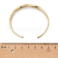 Brazaletes de latón con micro pavé de circonita cúbica transparente para mujer&nbsp;BJEW-B145-07G-02