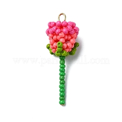 3 Stück Rosenanhänger aus Glasperlen.&nbsp;PALLOY-MZ00461