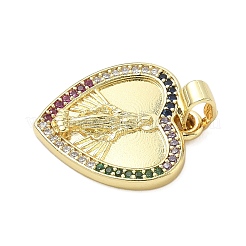 Pendentifs avec zircon cubiques à micro-pavés en laiton&nbsp;KK-K368-03A-G