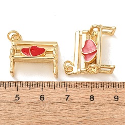 Pendentifs en laiton avec émail rouge&nbsp;KK-CBA2F11-34G