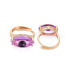 Böse Augen Glas verstellbare Ringe&nbsp;RJEW-S048-002G-NF