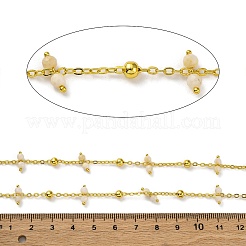 Cadenas de cuentas de jade blanco natural facetadas hechas a mano&nbsp;CHC-L050-02G-04