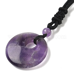 Natürlichen Amethyst Anhänger Halsketten&nbsp;NJEW-E149-06A