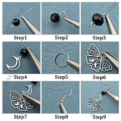 Kits de fabrication de boucles d'oreilles pendantes gothiques en alliage et acier inoxydable&nbsp;DIY-SC0026-36