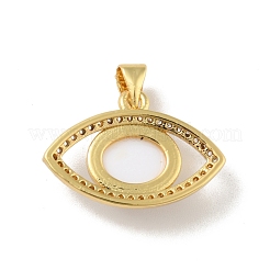 Pendentifs avec zircon cubiques à micro-pavés en laiton&nbsp;KK-B059-40G
