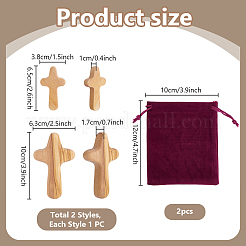 Ornements de croix en bois&nbsp;DJEW-PH0001-65