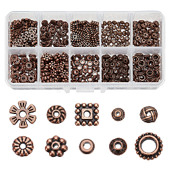 500 pièces 10 styles perles d'espacement en alliage de style tibétain&nbsp;TIBEB-PH0004-99