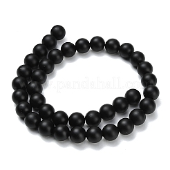 Natürliche schwarze Onyxperlenstränge (gefärbt und erhitzt).&nbsp;G-Z024-01B-10mm