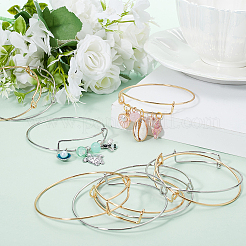 12 bracelet réglable en acier 2 couleurs&nbsp;AJEW-SC0002-97