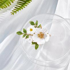 Margherita spilla fiore smalto della lega girasole spilla pin conchiglia bianca perline spille distintivo gioielli per giacche zaino corpetto bavero sciarpa accessori di abbigliamento&nbsp;JBR103A