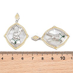 Pendentifs en laiton zircon cubique micro pavé vert&nbsp;CU-CBA3297-01GP