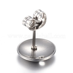 Elementi per orecchini a bottone in acciaio inossidabile anti-ossidazione&nbsp;STAS-L211-06A-P