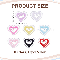 80pcs 8 Farben Acrylperlen&nbsp;OACR-ME0001-06