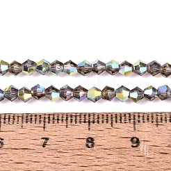 Ab couleur plaqué perles de verre transparent brins&nbsp;GLAA-G127-01-01J