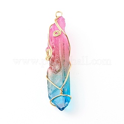 Electroplate pendenti in cristallo di quarzo naturale&nbsp;PALLOY-JF00741-02