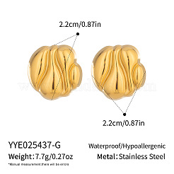 Pendientes de botón redondos geométricos de acero inoxidable 304 para mujer&nbsp;JY2414-2