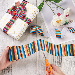 2 rollo 2 estilos de cinta de grosgrain de poliéster impresa con patrón de rayas&nbsp;OCOR-TA0001-37C