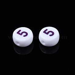 Perle acriliche opache bianche&nbsp;MACR-T038-18-5
