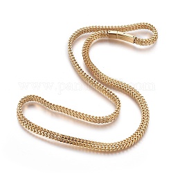 304 Edelstahlgewebe Kette Halsketten, mit Bajonett-Verschlüsse, golden, 23.98 Zoll (60.9 cm)