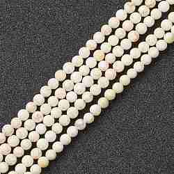 Brins de perles de magnésite naturelles, ronde, 4~4.5mm, Trou: 0.7mm, Environ 93 pcs/chapelet, 15.75 pouce (40 cm)
