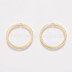 Brass Pendants, Cadmium Free & Lead Free & Nickel Free, Ring, Raw(Unplated), 26x25x1mm, Hole: 1mm