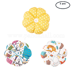 Tissu pelotes à épingles d'aiguille, avec du coton et du caoutchouc, fleur, couleur mixte, 89x34mm, 86x33mm, 89x34mm, 3 pièces / kit