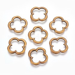 Alloy Linking Rings, Flower, Antique Bronze, about 19.5mm long, 19mm wide, 2mm thick, hole: 16x16mm