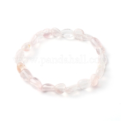 Детские эластичные браслеты из натурального розового кварца, упавший камень, самородки, внутренний диаметр: 1-3/4~1-7/8 дюйм (4.3~4.7 см)