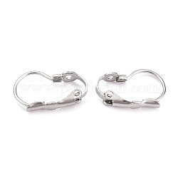 304 Stainless Steel Leverback Earring Findings, with Bumpy Pattern, Stainless Steel Color, 16.7x10.5x4mm, Hole: 1.4mm, Pin: 1mm