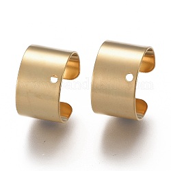 304つのステンレス鋼の耳カフのパーツ  穴付き  ゴールドカラー  10x9x6mm  穴：0.9mm
