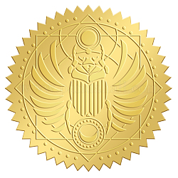 Autocollants en relief auto-adhésifs en feuille d'or, autocollant de décoration de médaille, motif coléoptère, 5x5 cm
