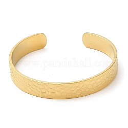 Placage ionique (ip) 304 bracelets en acier inoxydable, bracelets de manchette, bijoux pour femmes, véritable 18k plaqué or, diamètre intérieur: 2-1/8~2-3/8 pouce (5.4~5.9 cm)