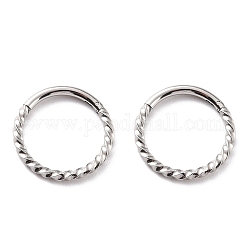 Creolen mit verdrehtem Ring für Mädchenfrauen, stämmige 304 Edelstahlohrringe, Edelstahl Farbe, 12.8x1 mm, 18 Gauge (1 mm)