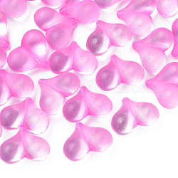 Прозрачные акриловые бусины, сердце, ярко-розовый, 17.5x22x10 мм, отверстие : 1.4 мм, Около 260 шт / 500 г