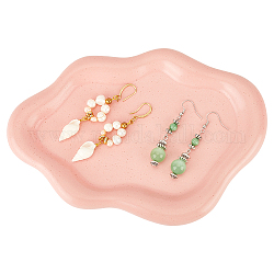 Plato de joyería de porcelana, bandeja de almacenamiento, organizador de joyas cosméticos, nube, rosa, 196x135x17.5mm