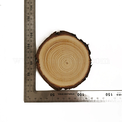Holzscheiben, Hochzeits-Weihnachtsdekorationen, Flachrund, dunkel Goldrute, 80~100x10 mm