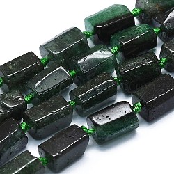 Fili di perline smeraldi naturali, sfaccettato, colonna, 12~13x6~8x6~8mm, Foro: 1 mm, circa 28pcs/filo, 15.55''~15.75' (39.5~40 cm)