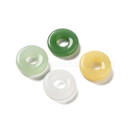 Anelli di collegamento di vetro, giada imitato, anello rotondo, colore misto, 12.5x4mm, diametro interno: 5mm