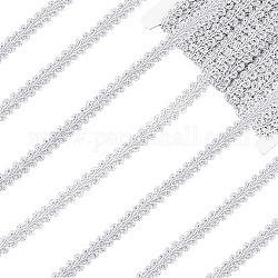 スパークル編組ポリエステルレーストリム  服飾材料  銀  3/8~1/2インチ（11~12mm）  22.5ヤード/カード