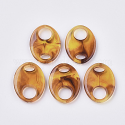 Прозрачные акриловые связывая кольца, имитация драгоценных камней, газировка / язычок, золотые, 34x25x5 мм, отверстия: 10.5 мм и 8x4 мм, о 199 шт / 500 г