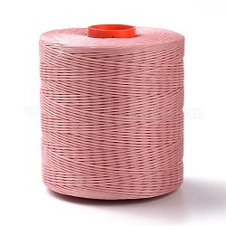Cordon en polyester ciré pour la fabrication de bijoux, plat, rose, 0.7mm, environ 743.65 yards (680 m)/rouleau