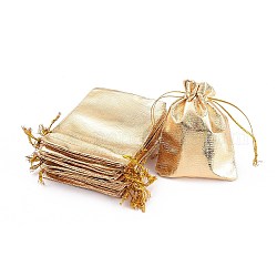 オーガンジーバッグ巾着袋  長方形  ゴールド  12x9cm