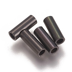304 Edelstahl Rohr Perlen, Elektrophorese schwarz, 8x3 mm, Bohrung: 2 mm