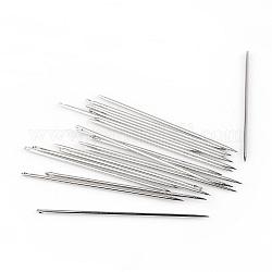 Iron Tapestry Needles, Platinum, 48x1mm, Hole: 1.5x0.5mm, about 22pcs/bag