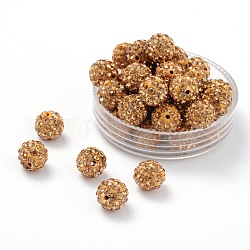 Perles de boule pavé disco , Perles de strass en argile polymère, Grade a, ronde, lime, pp12 (1.8~1.9mm), 8mm, Trou: 1mm